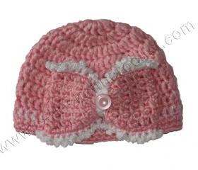 Newborn Girls Pink Bow Hat - Toddlers Pink hat for Girls