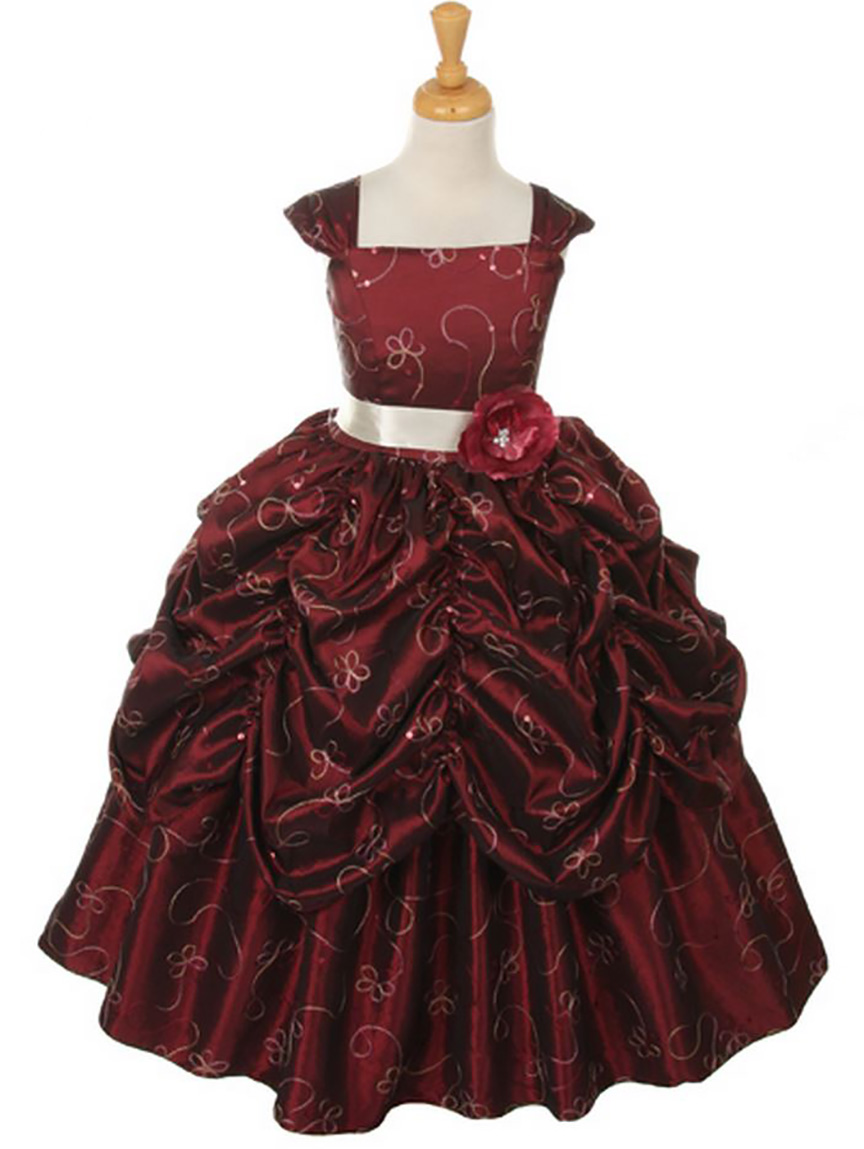 Burgundy Dress Formal Wear Toddler Junior Teen Girls Wedding Burgundy