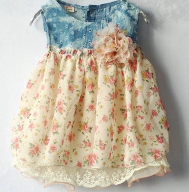 Blue Newborn Girls Dress 03 Months Baby Girls Dress 36 Months Denim